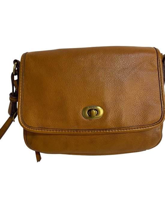 margot Handbags - margot Tan Leather Crossbody with Turn-Lock Detail